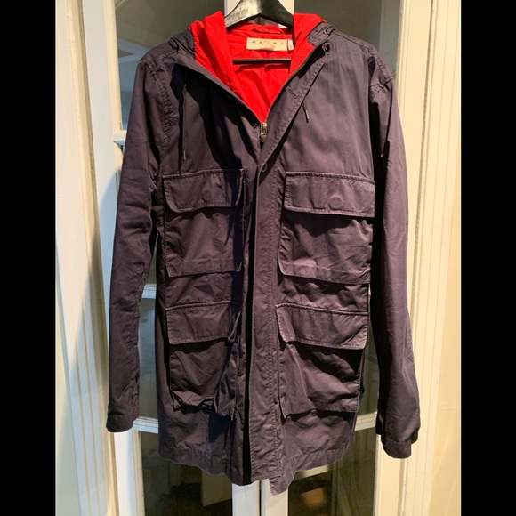 Marni Other - Marni x H&M navy hooded coat. Size 42R